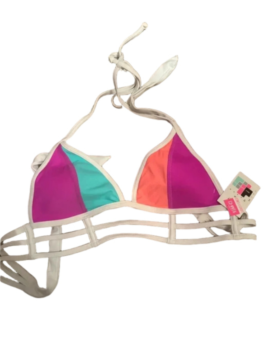 Victoria's Secret Pink Color Block Bikini Swim Top Women's Size S